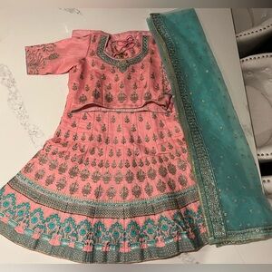 Heavily Embroiled Real Silk Mermaid Flare/Fishcut Lengha